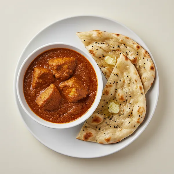 Fish Tikka With Curry Sauce & Kalonji Naan
